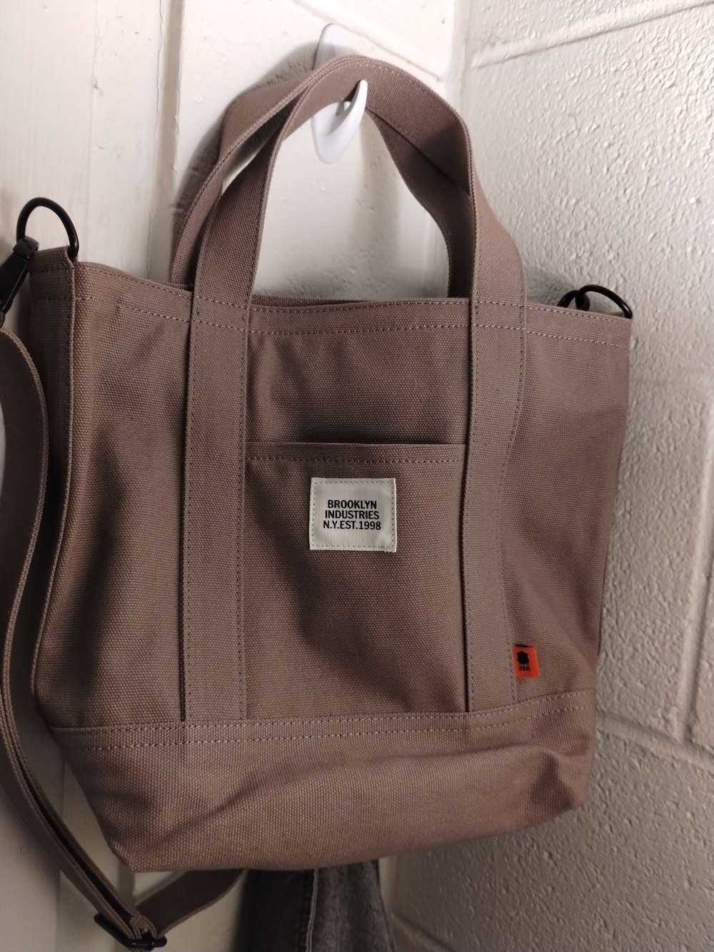Brooklyn Industries Taupe Canvas Messenger Tote